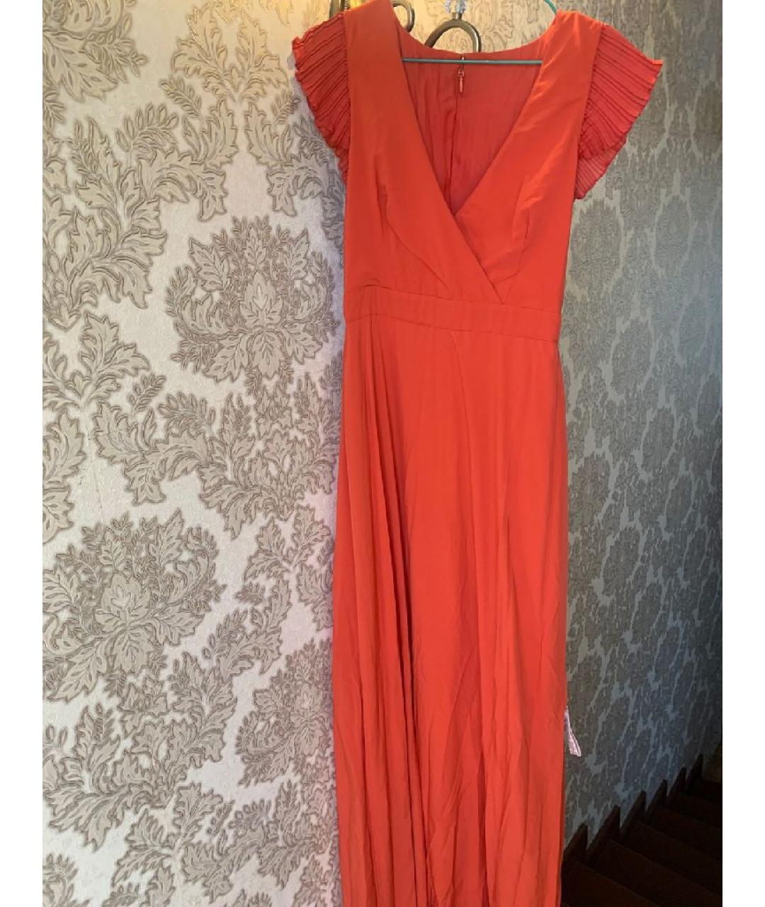 BCBG MAXAZRIA Коралловое вискозное вечернее платье, фото 4