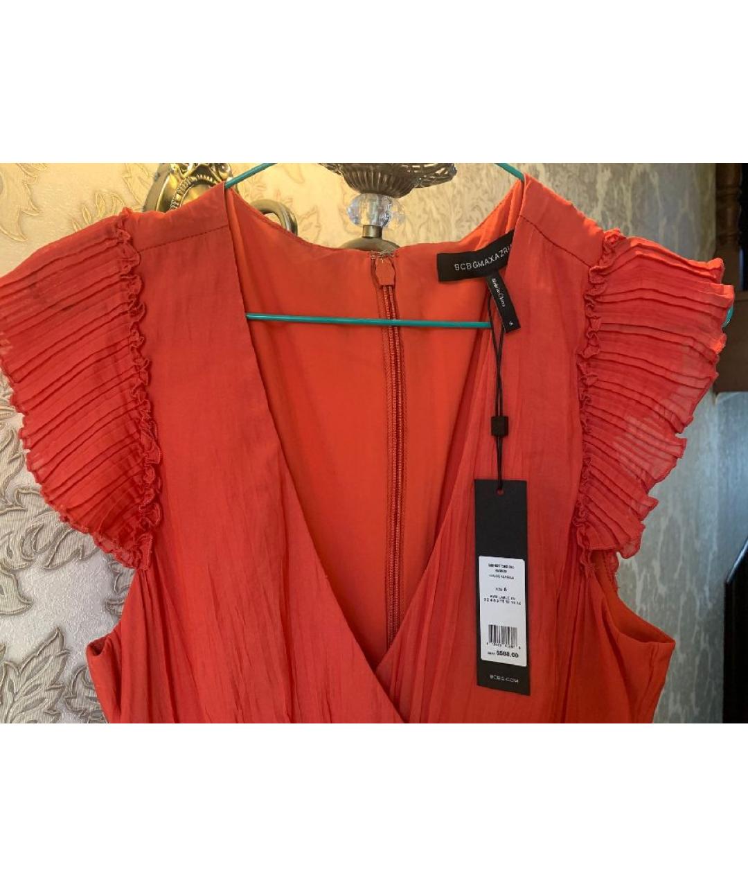 BCBG MAXAZRIA Коралловое вискозное вечернее платье, фото 2