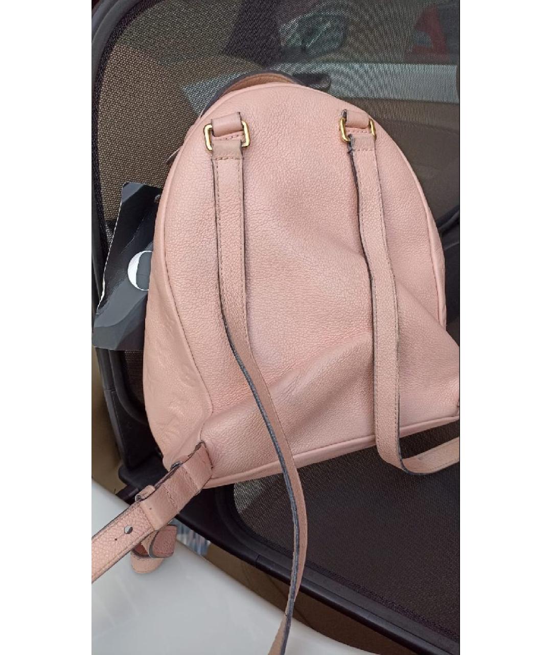 LOUIS VUITTON Розовый кожаный рюкзак, фото 4