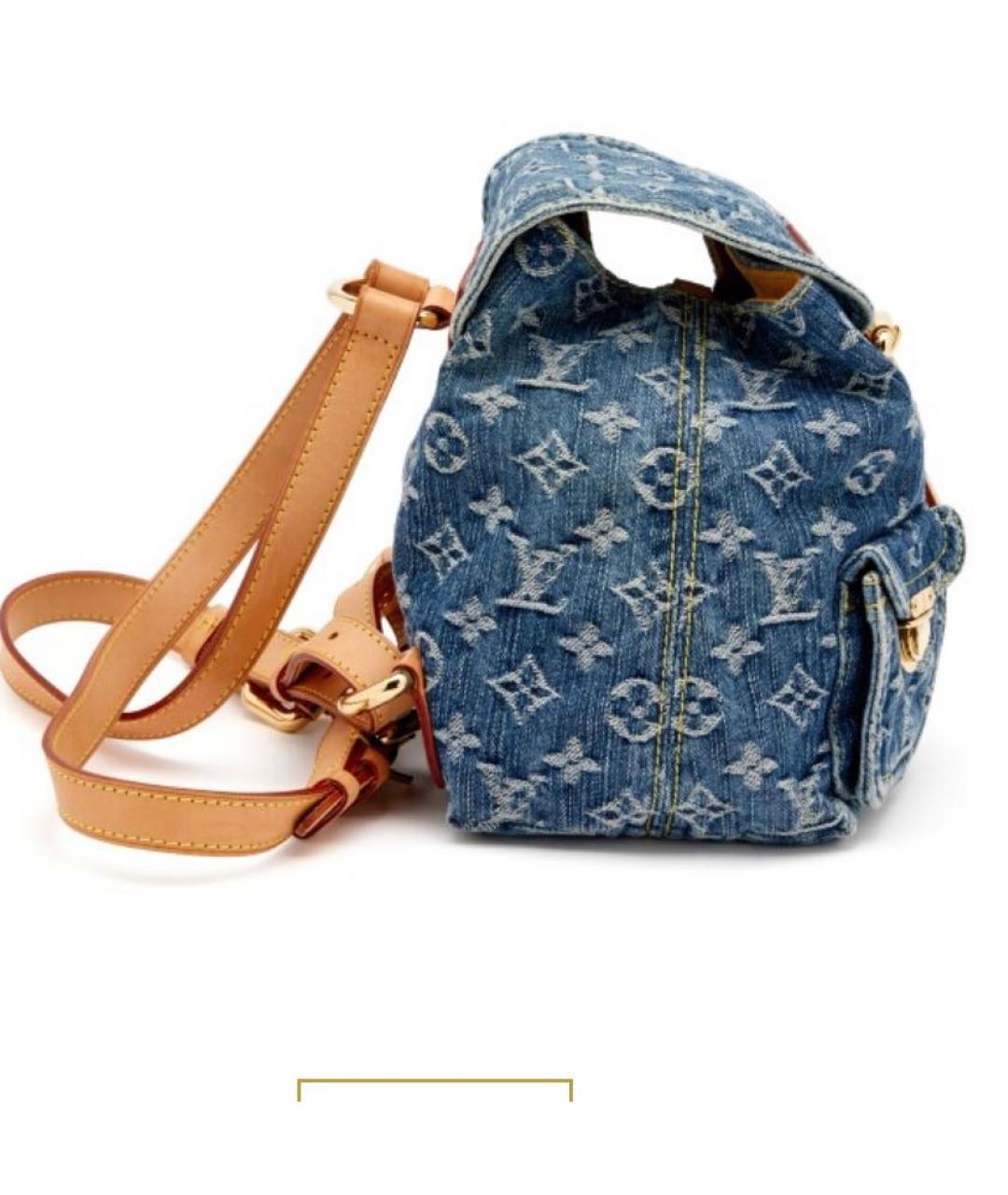 LOUIS VUITTON Голубой деним рюкзак, фото 5