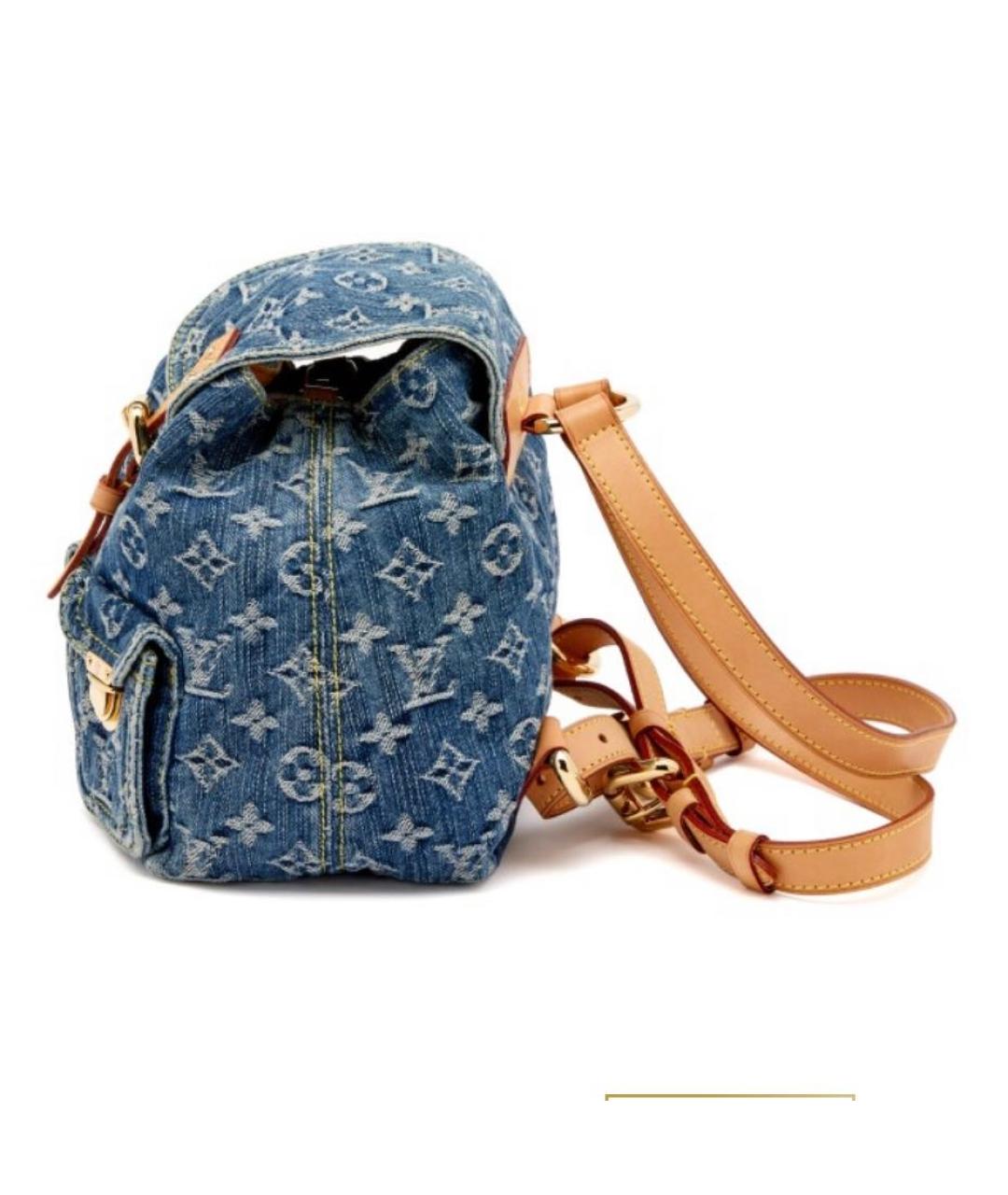 LOUIS VUITTON Голубой деним рюкзак, фото 2
