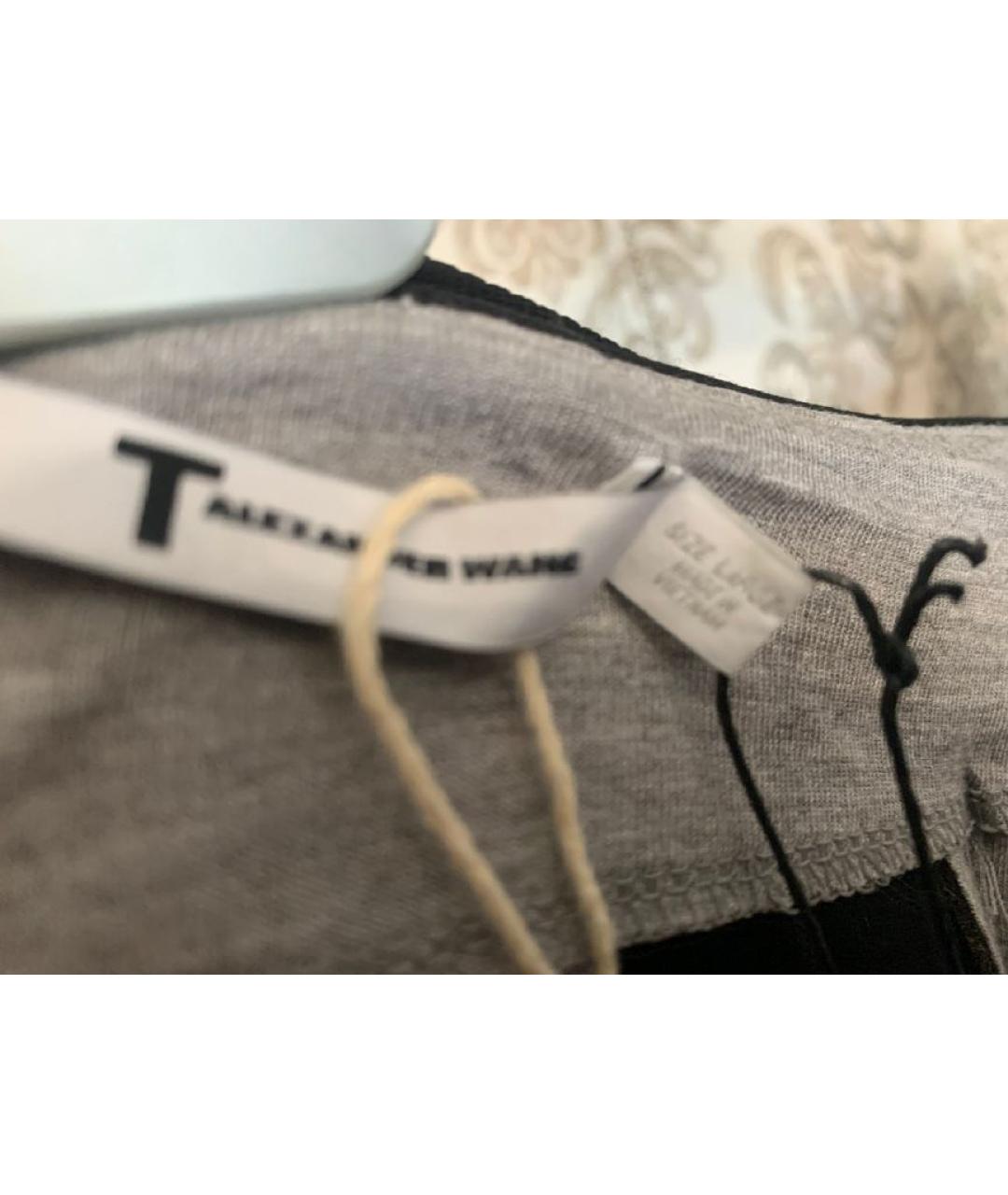 ALEXANDER WANG Серая полиэстеровая юбка мини, фото 5