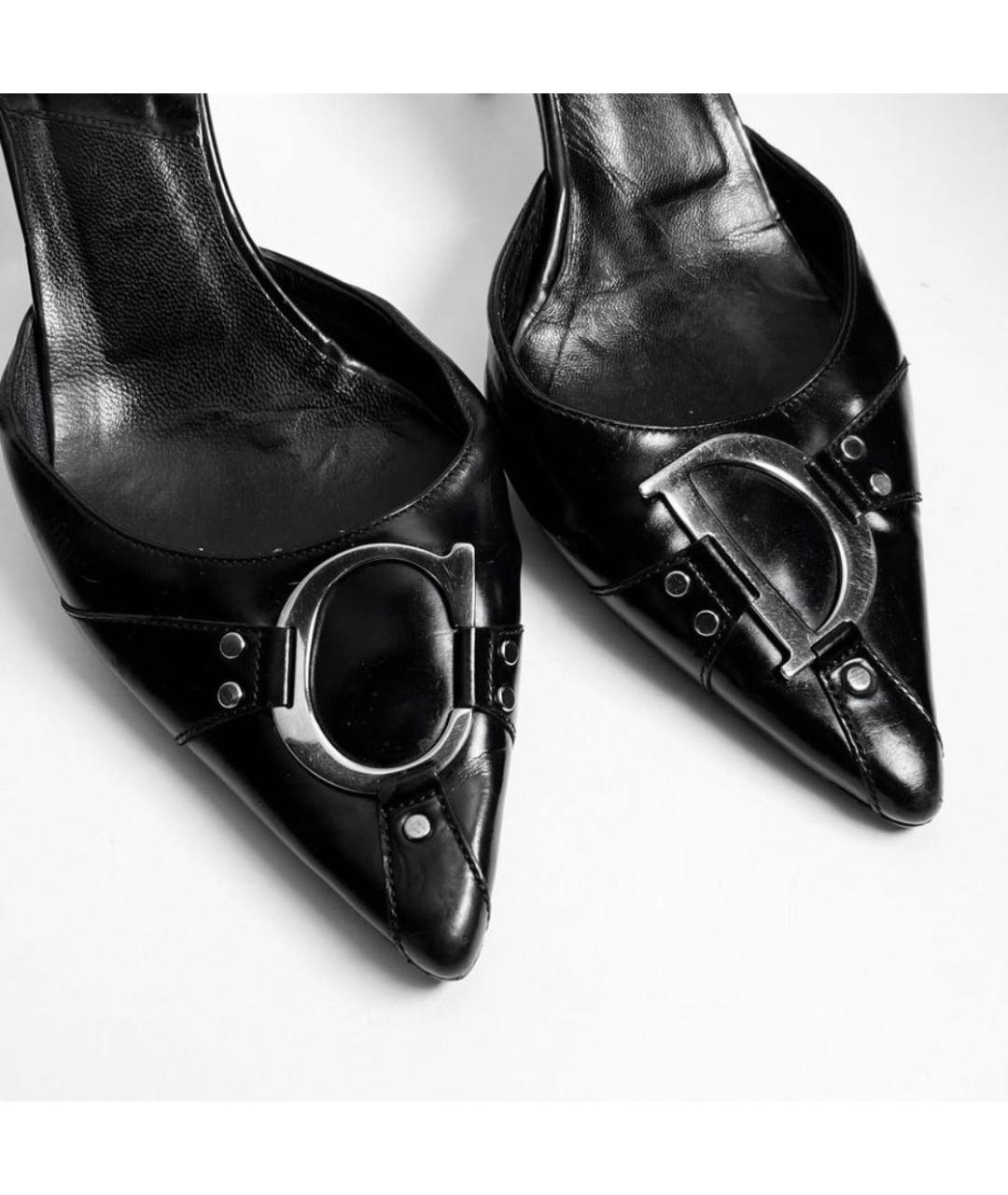 CHRISTIAN DIOR Черные кожаные мюли, фото 4