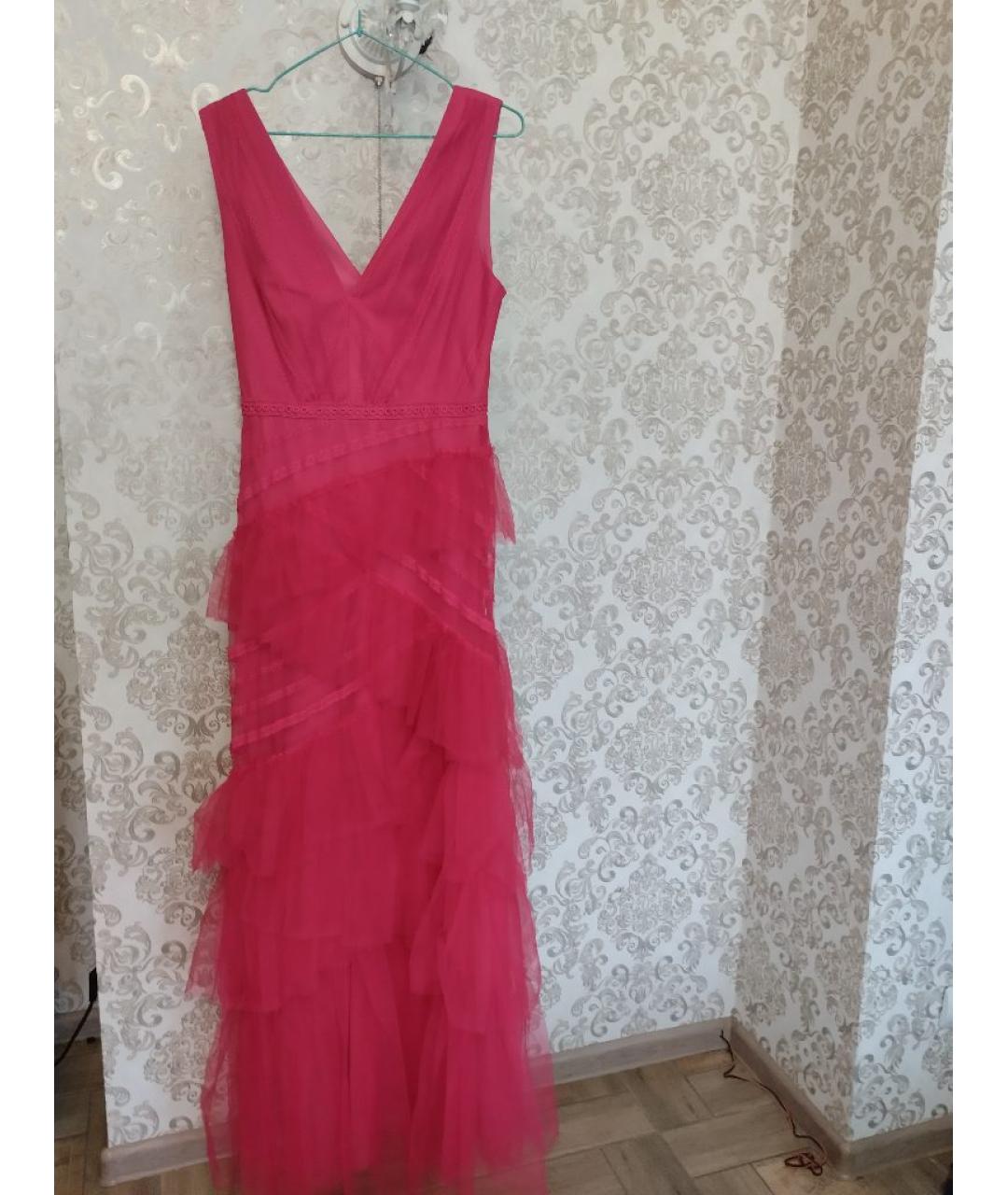 BCBG MAXAZRIA Фуксия вискозное вечернее платье, фото 6