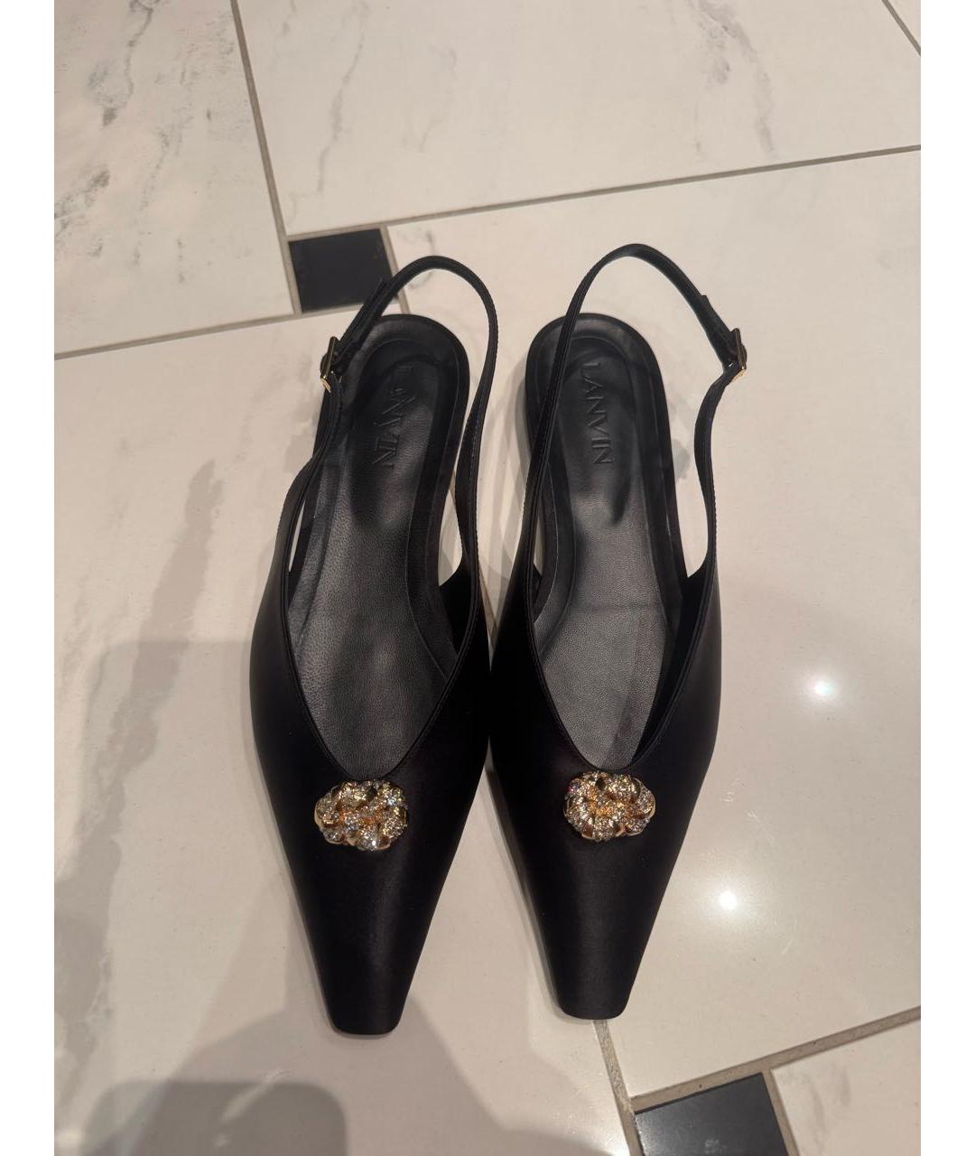 LANVIN Черные текстильные балетки, фото 3