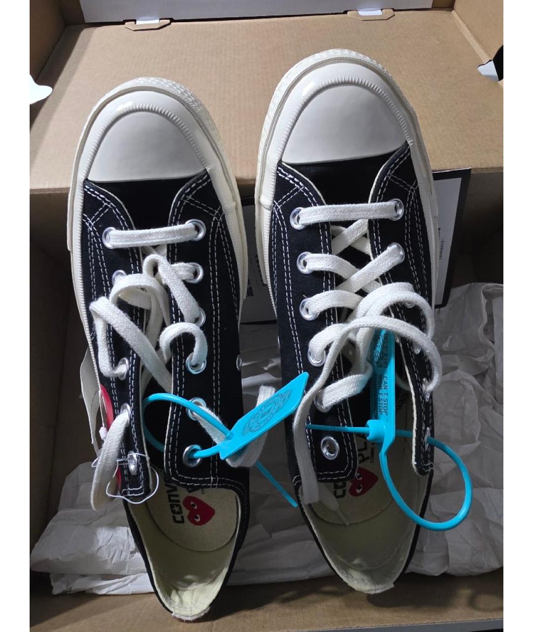 CONVERSE Черные текстильные низкие кроссовки / кеды, фото 3