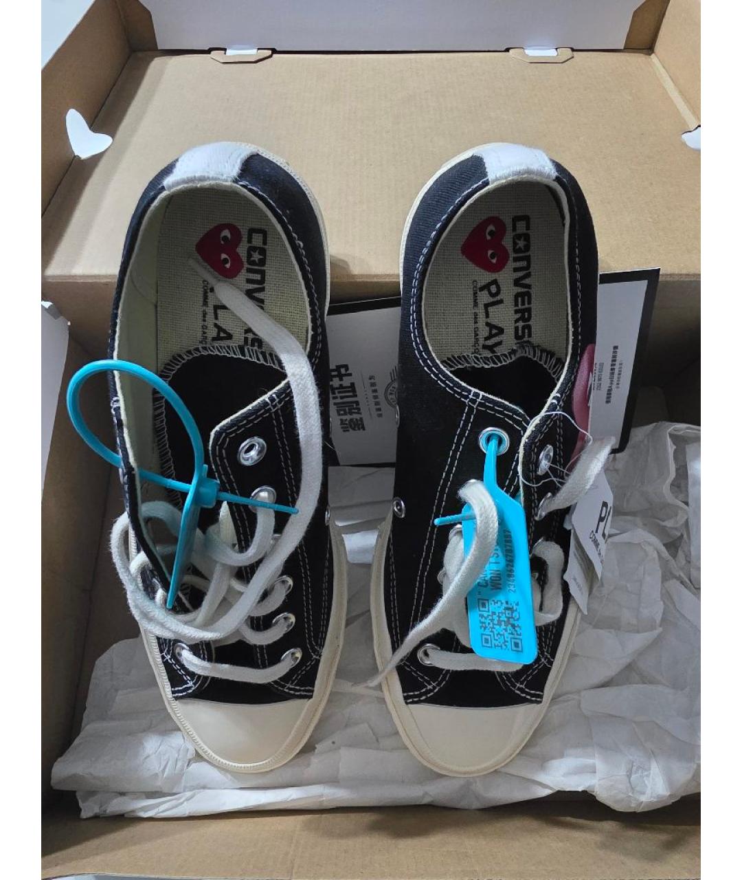 CONVERSE Черные текстильные низкие кроссовки / кеды, фото 2