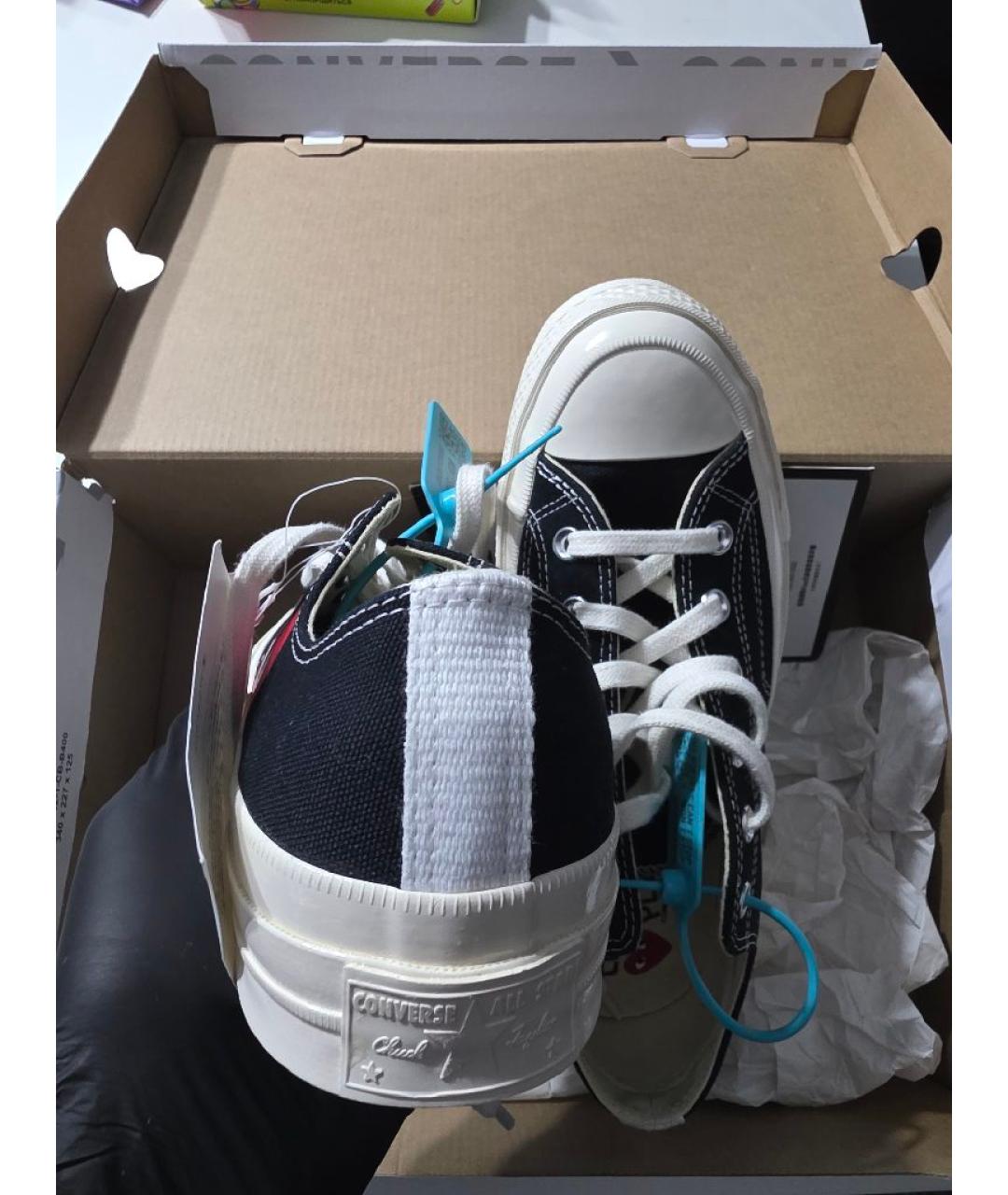 CONVERSE Черные текстильные низкие кроссовки / кеды, фото 4