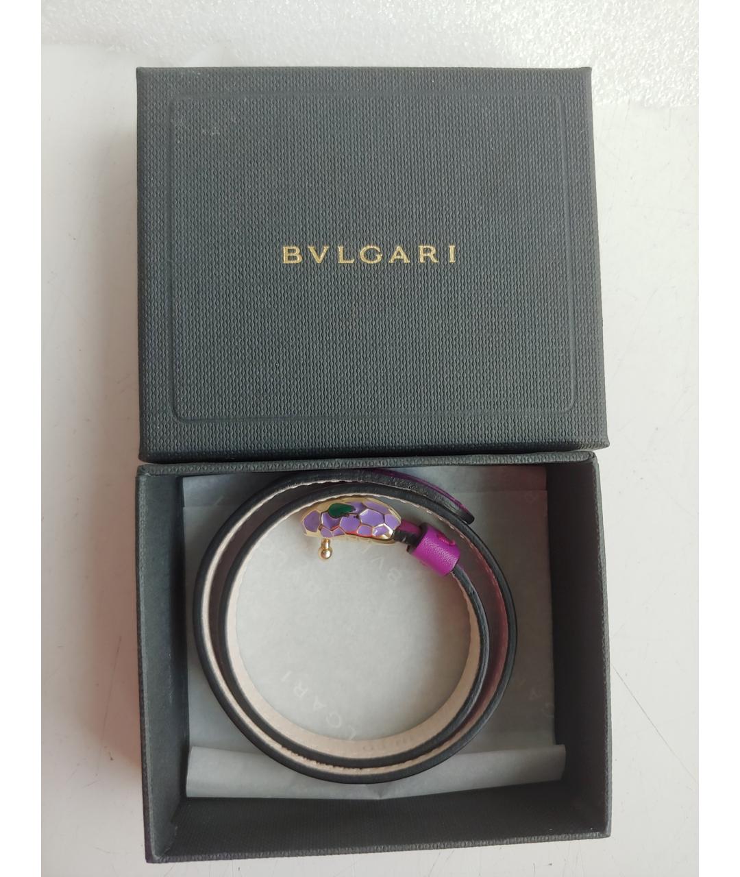 BVLGARI Фуксия кожаный браслет, фото 3