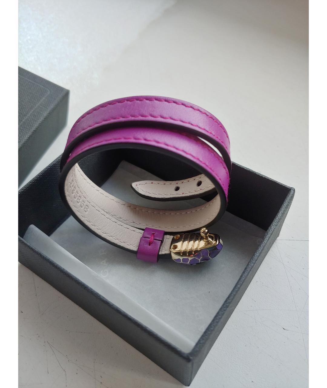 BVLGARI Фуксия кожаный браслет, фото 2