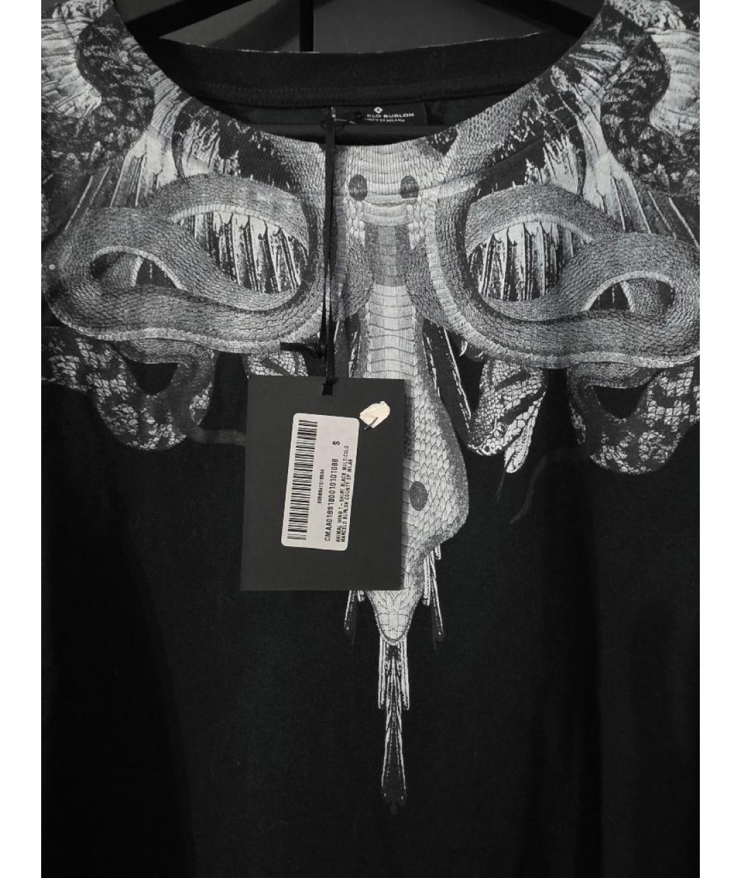 MARCELO BURLON Черная хлопковая футболка, фото 3