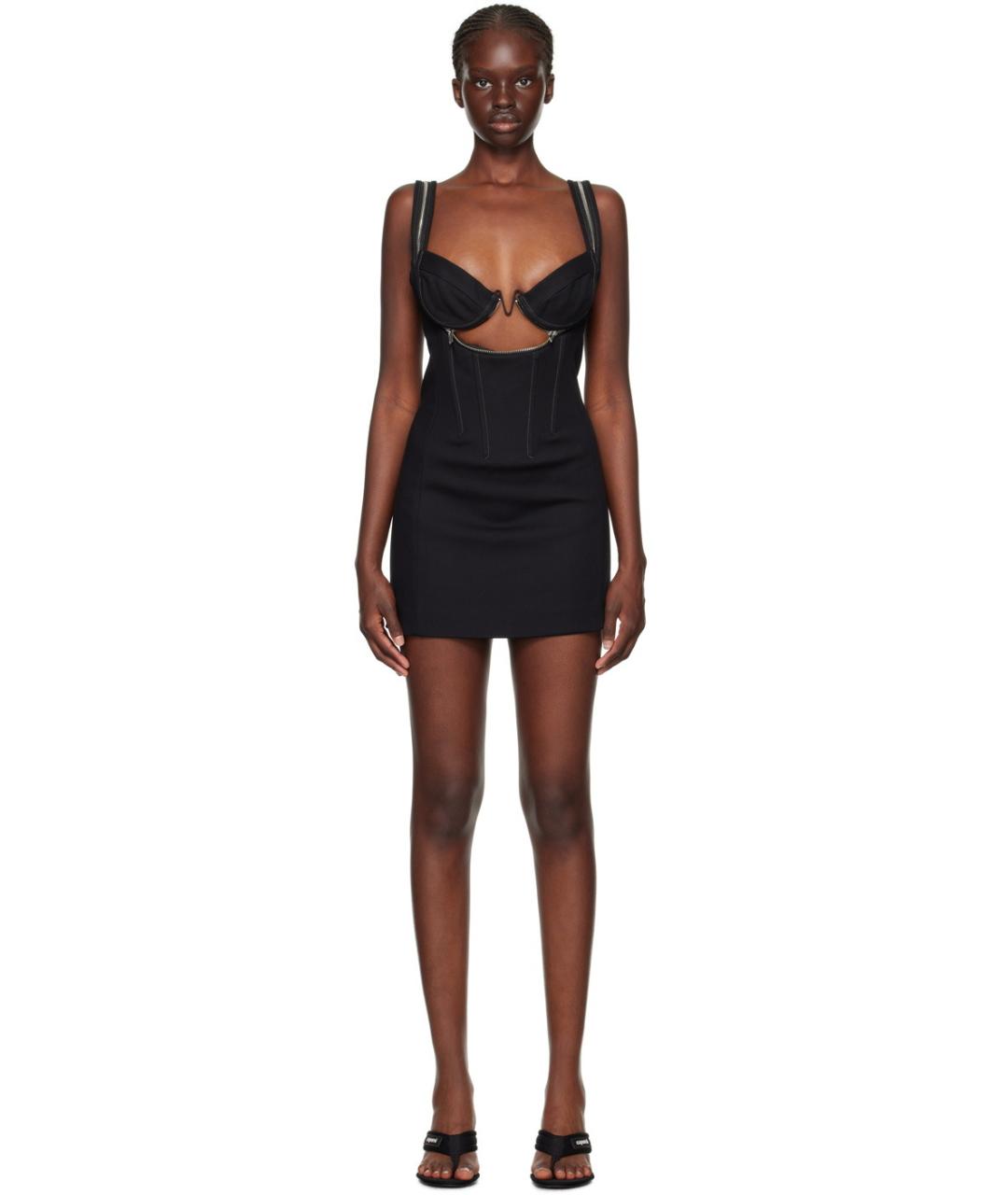 DION LEE Черное коктейльное платье, фото 5