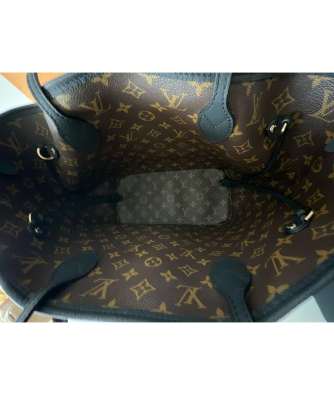 LOUIS VUITTON Черная кожаная сумка тоут, фото 4