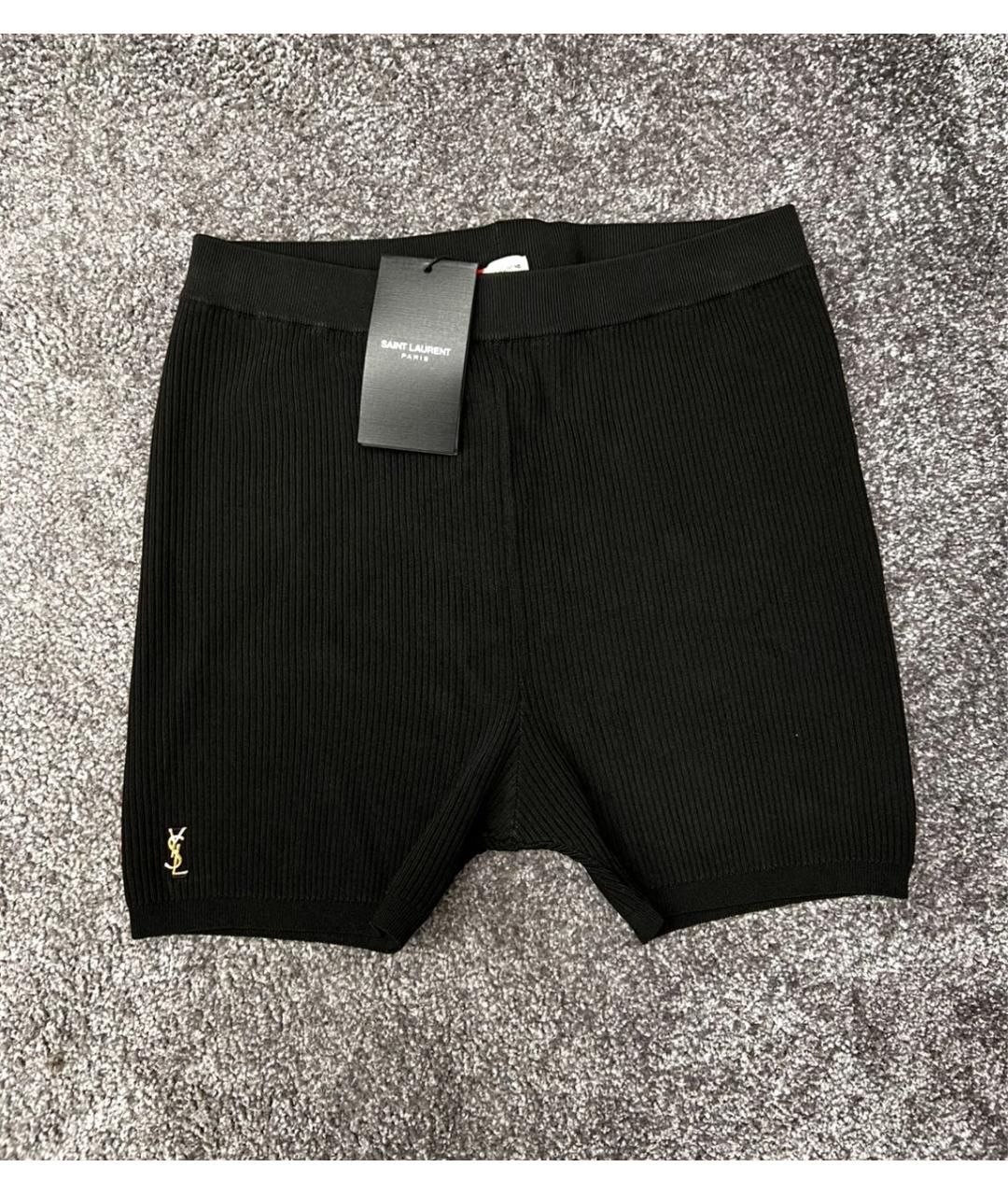 SAINT LAURENT Черные вискозные шорты, фото 2