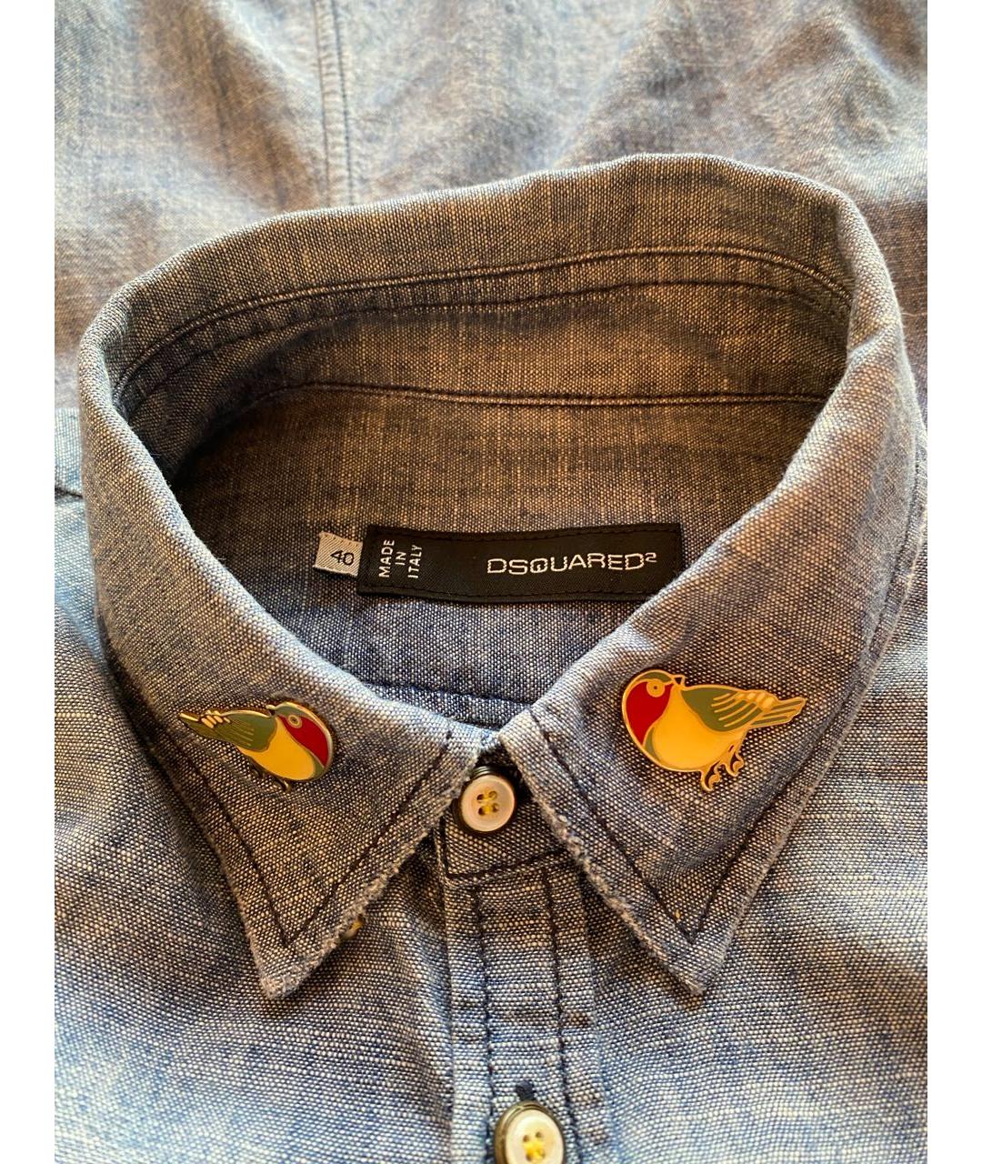 DSQUARED2 Голубая деним рубашка, фото 3