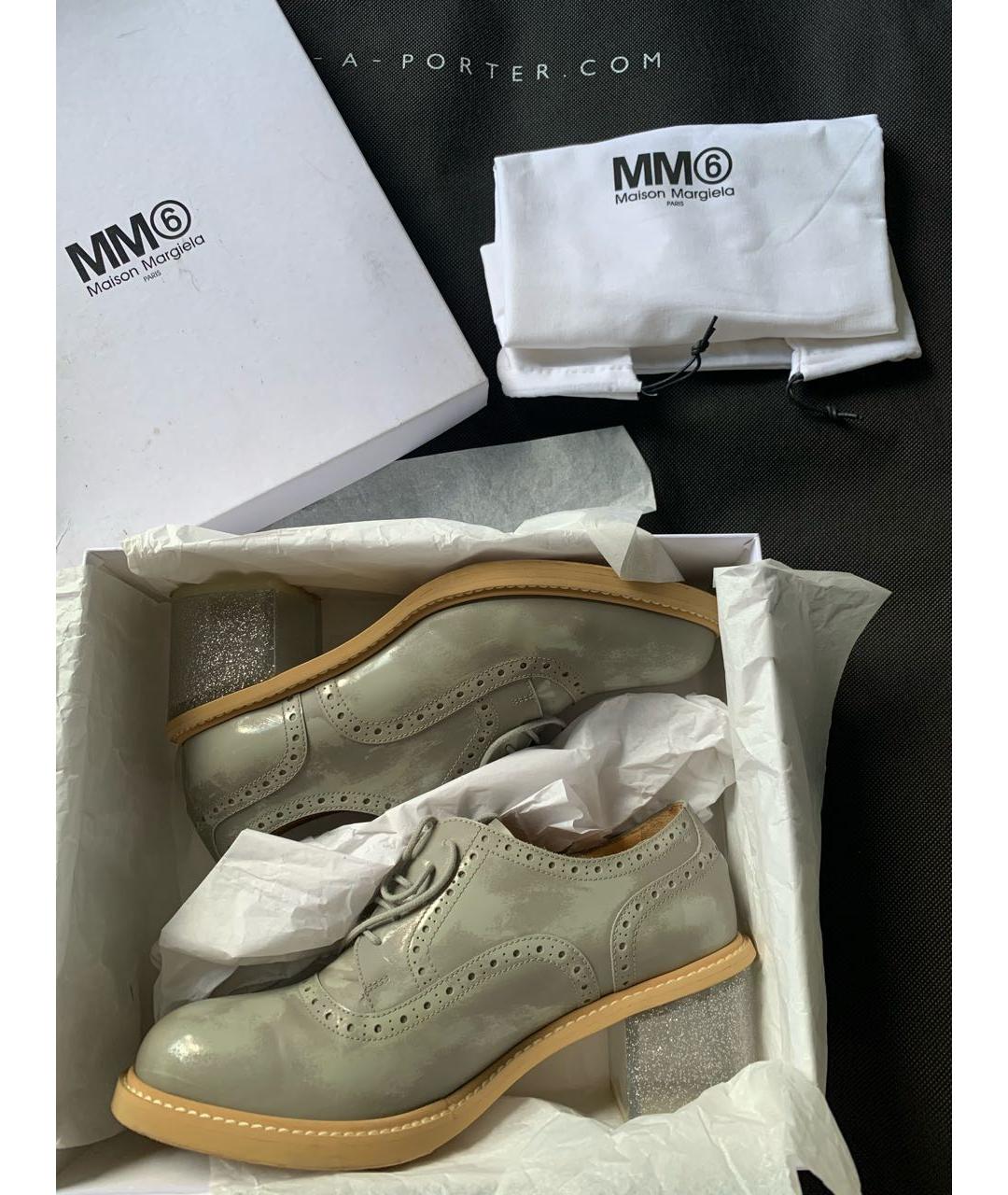 MAISON MARGIELA Серые брогги и оксфорды из лакированной кожи, фото 2