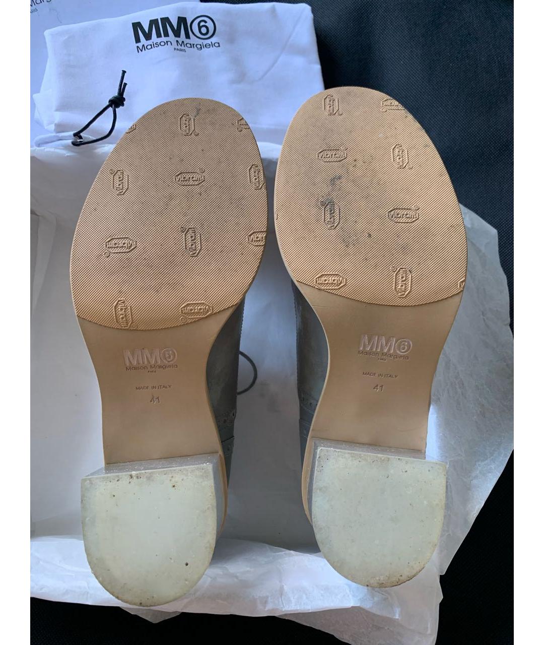MAISON MARGIELA Серые брогги и оксфорды из лакированной кожи, фото 8