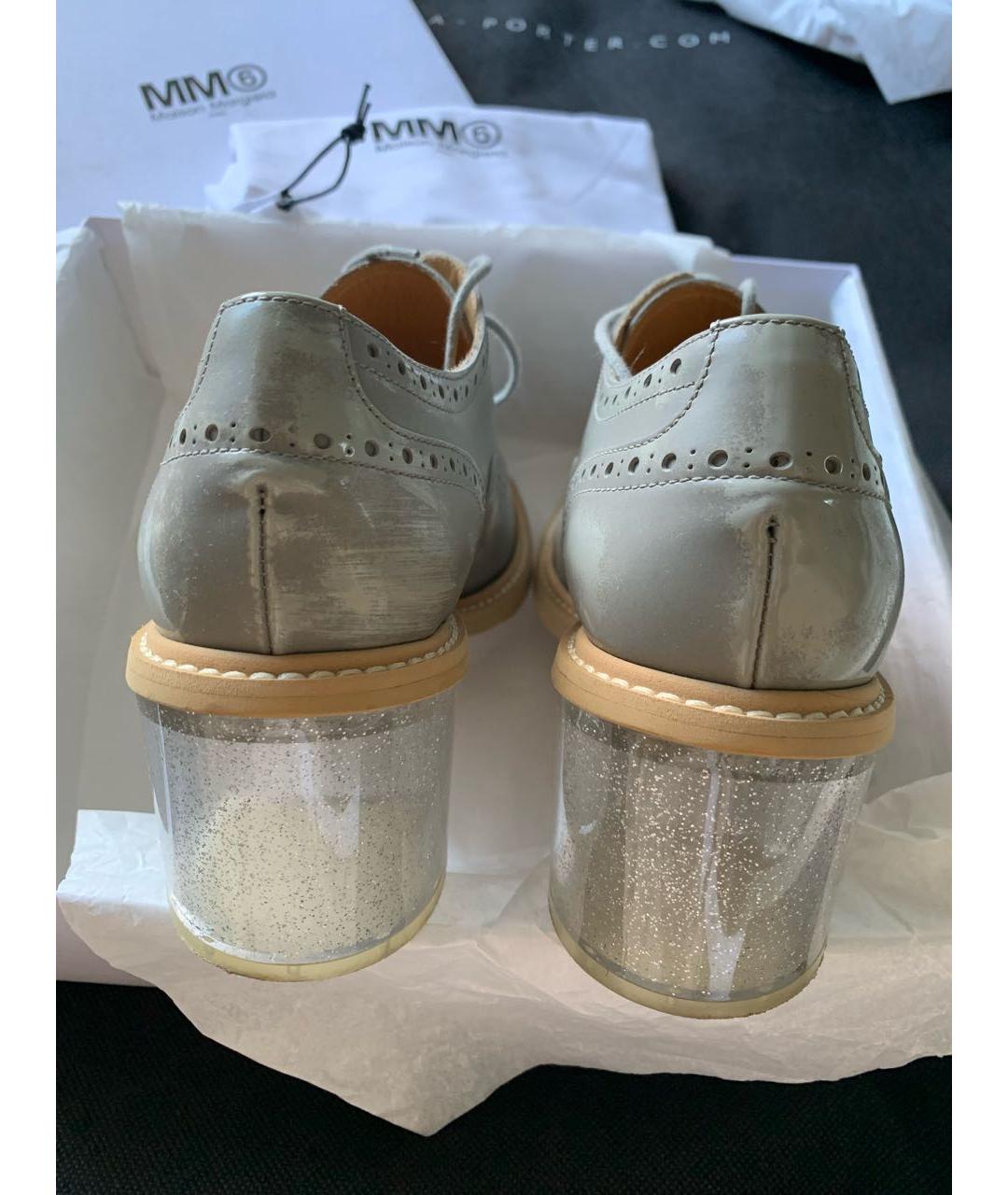 MAISON MARGIELA Серые брогги и оксфорды из лакированной кожи, фото 4