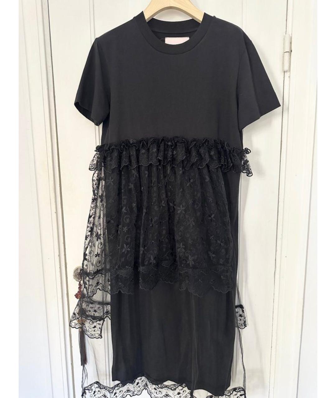 SIMONE ROCHA Черное хлопковое повседневное платье, фото 7