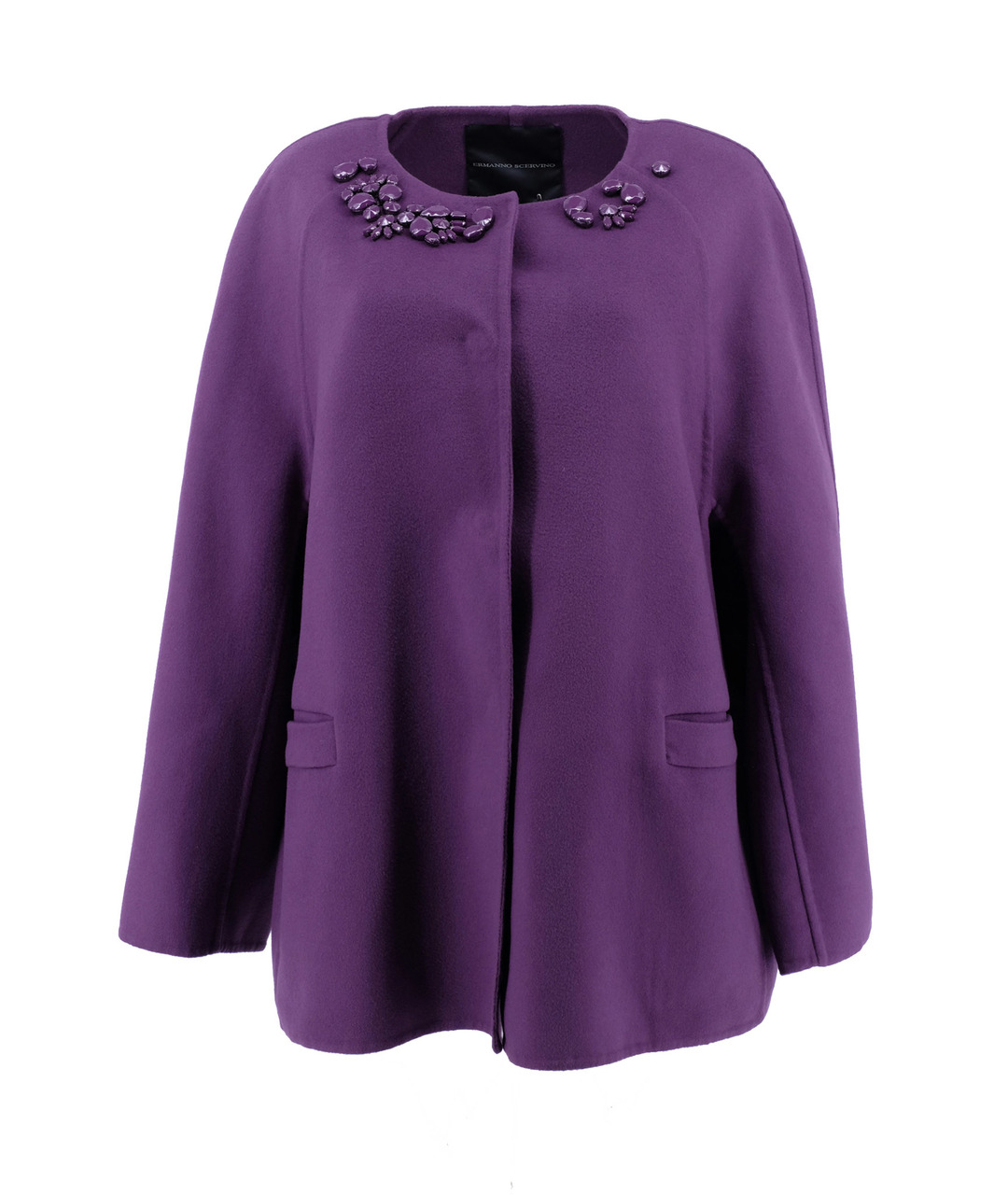 ERMANNO SCERVINO Фиолетовое шерстяное пальто, фото 1