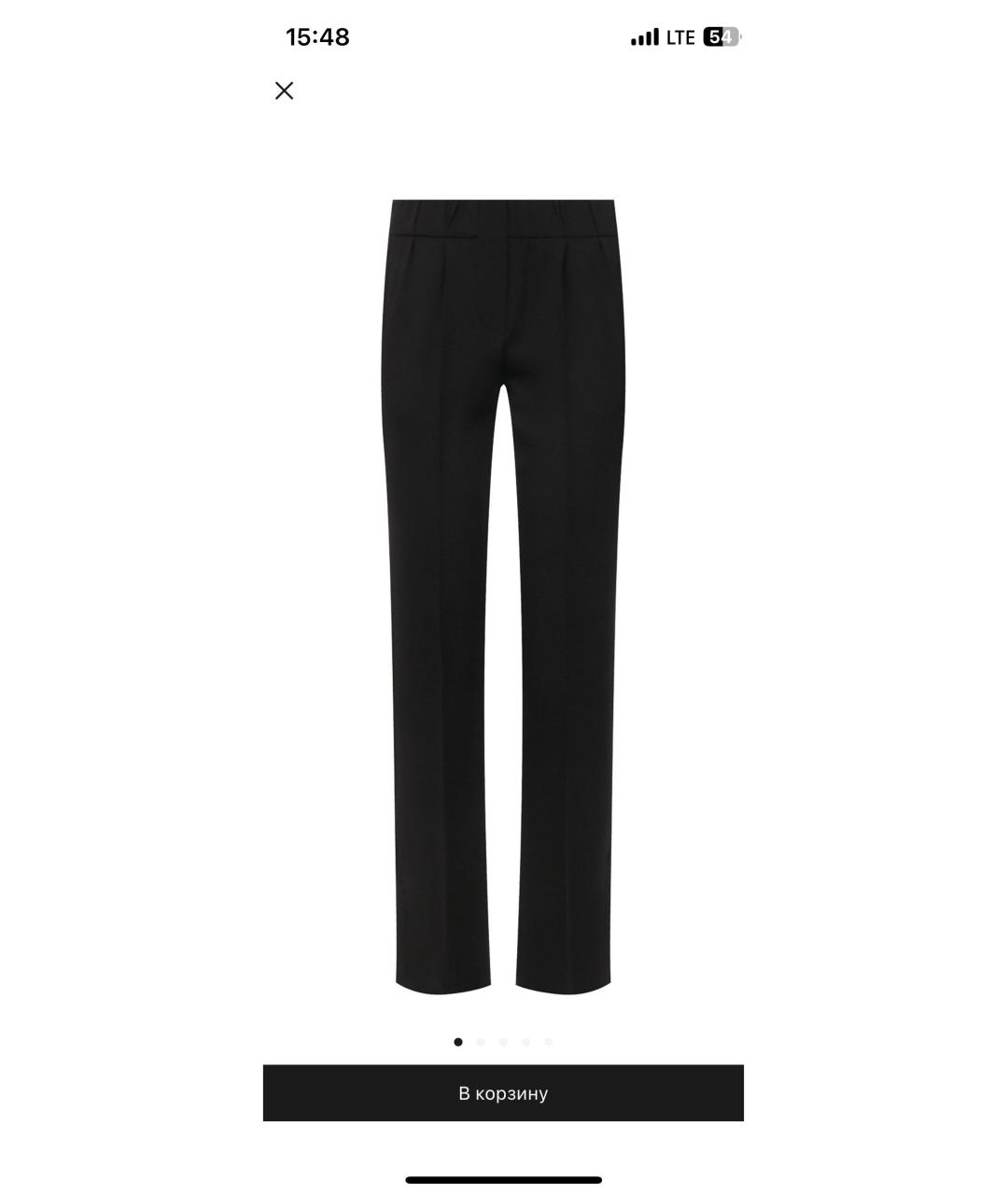 BRUNELLO CUCINELLI Черные ацетатные прямые брюки, фото 4