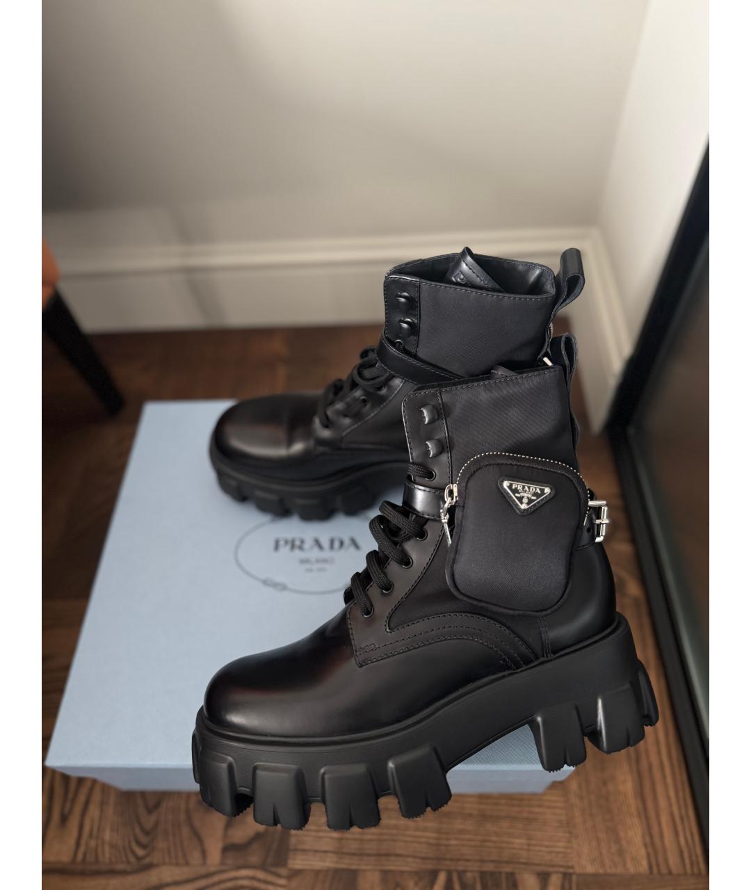 PRADA Черные кожаные ботинки, фото 6