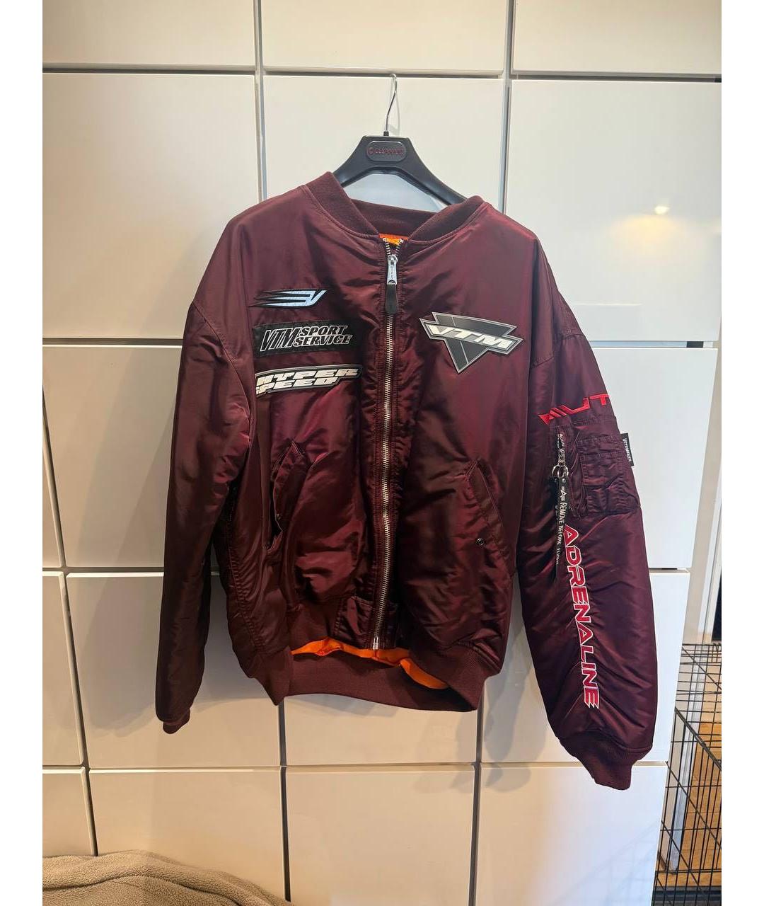 VETEMENTS Бордовая полиэстеровая куртка, фото 3