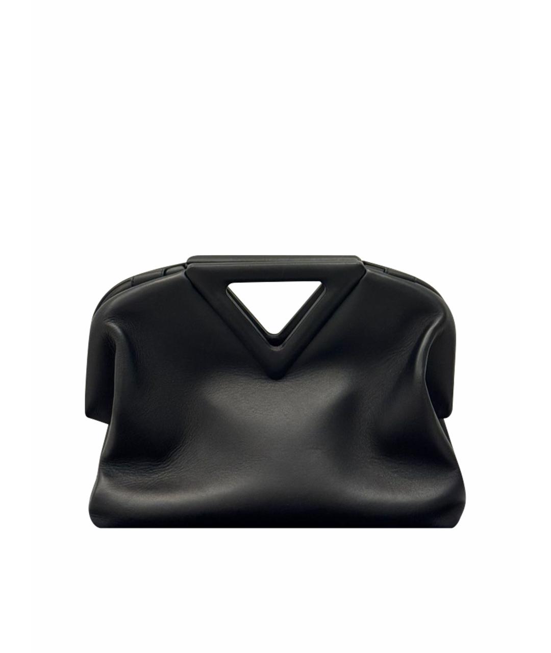 BOTTEGA VENETA Черная кожаная сумка с короткими ручками, фото 1