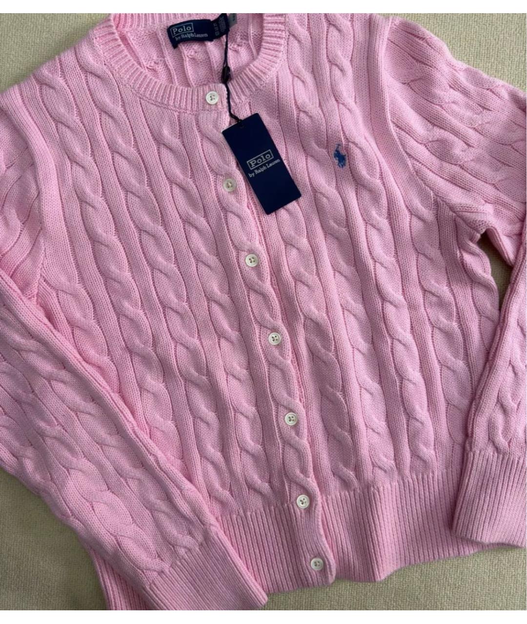 POLO RALPH LAUREN Розовый хлопковый кардиган, фото 4