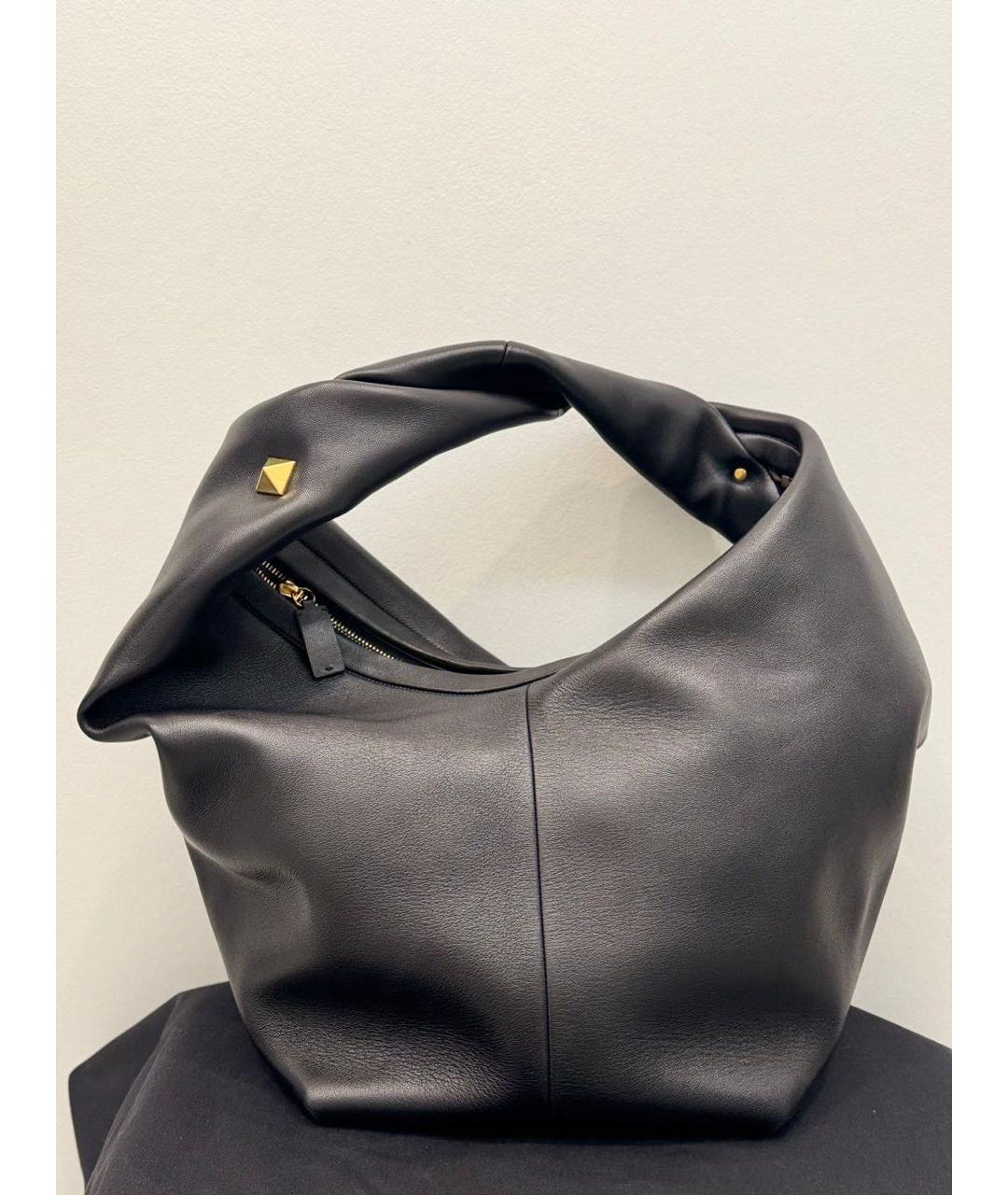 VALENTINO Черная кожаная сумка тоут, фото 3
