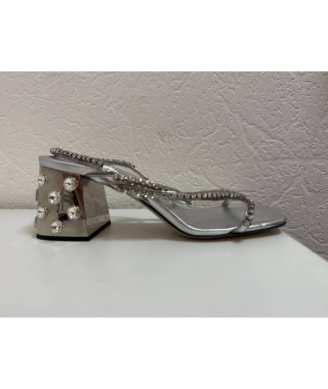 MIU MIU Серебряные босоножки, фото 2