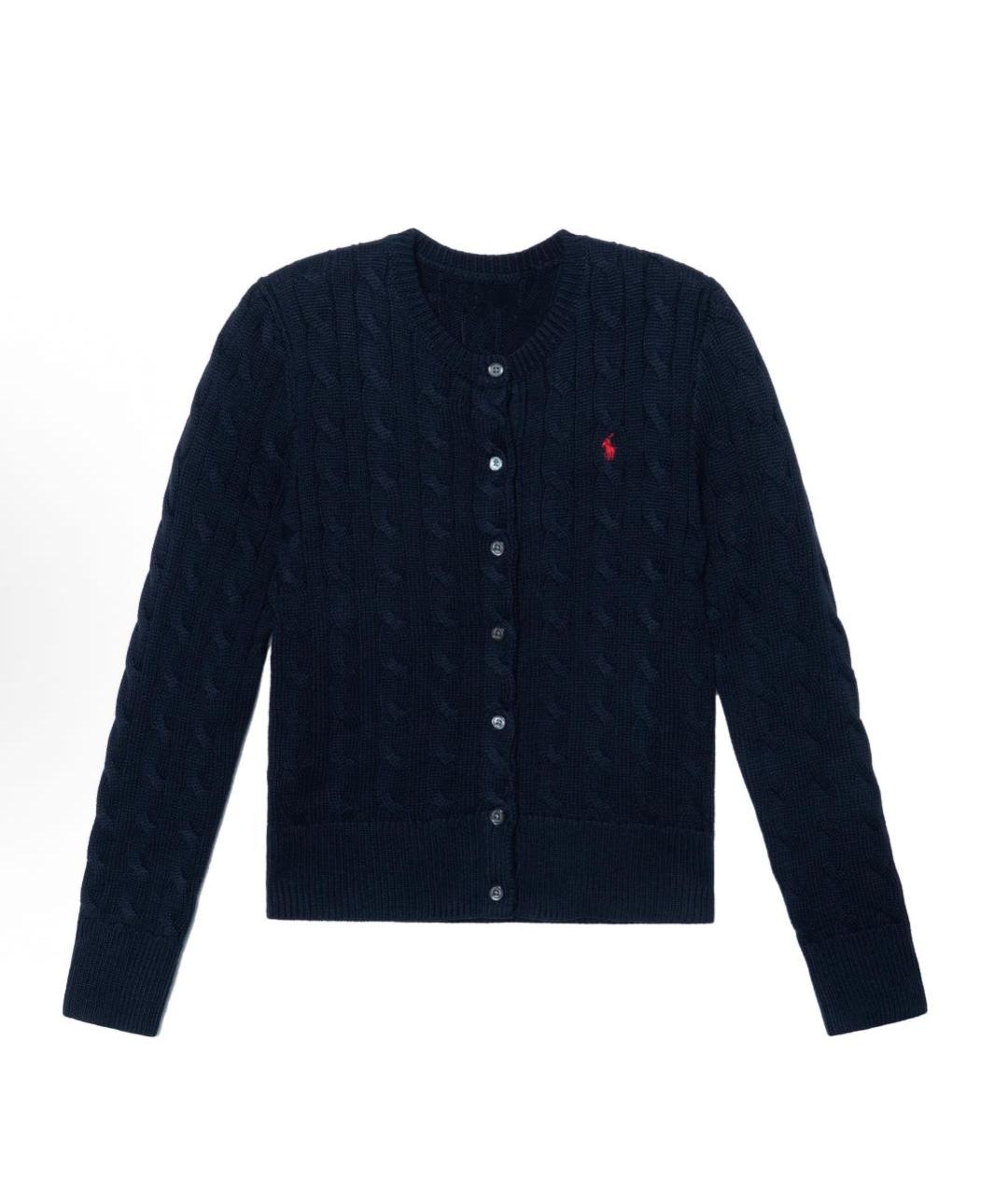 POLO RALPH LAUREN Темно-синий хлопковый кардиган, фото 3