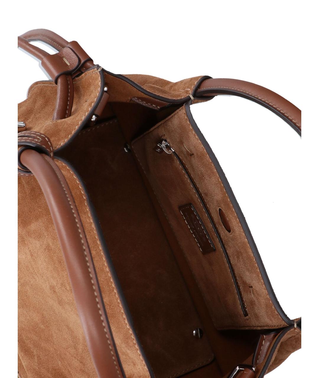 TOD'S Коричневая кожаная сумка тоут, фото 4