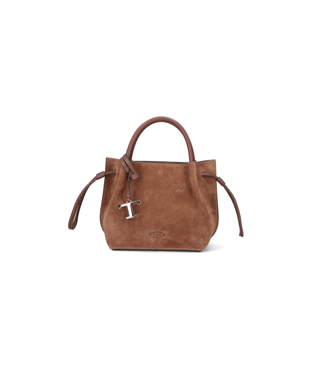 TOD'S Коричневая кожаная сумка тоут, фото 1