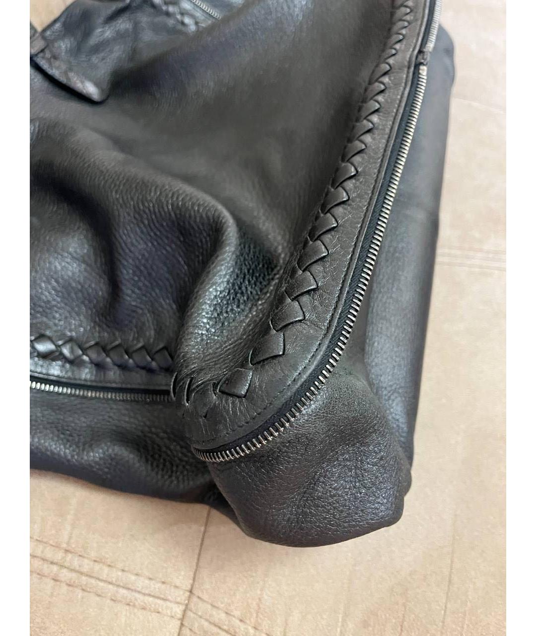 BOTTEGA VENETA Черная кожаная сумка тоут, фото 7