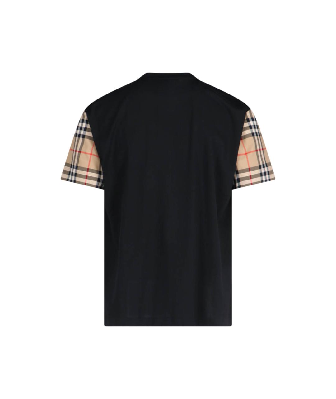 BURBERRY Черная хлопковая футболка, фото 2