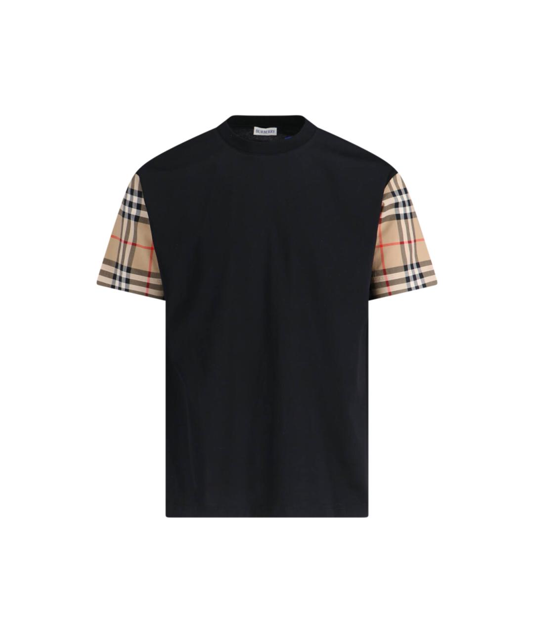 BURBERRY Черная хлопковая футболка, фото 1