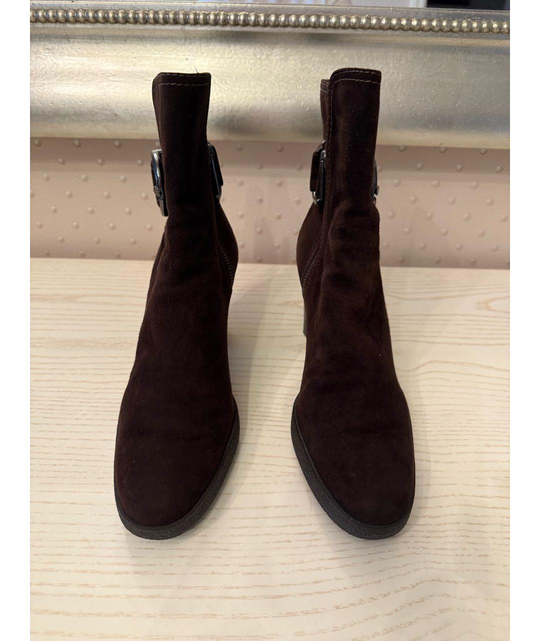 TOD'S Коричневые замшевые ботильоны, фото 2