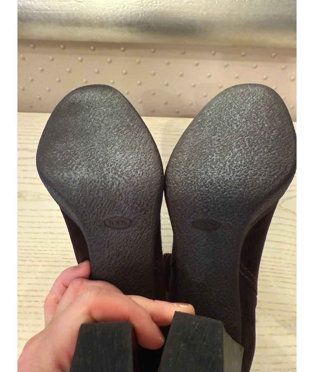 TOD'S Коричневые замшевые ботильоны, фото 6