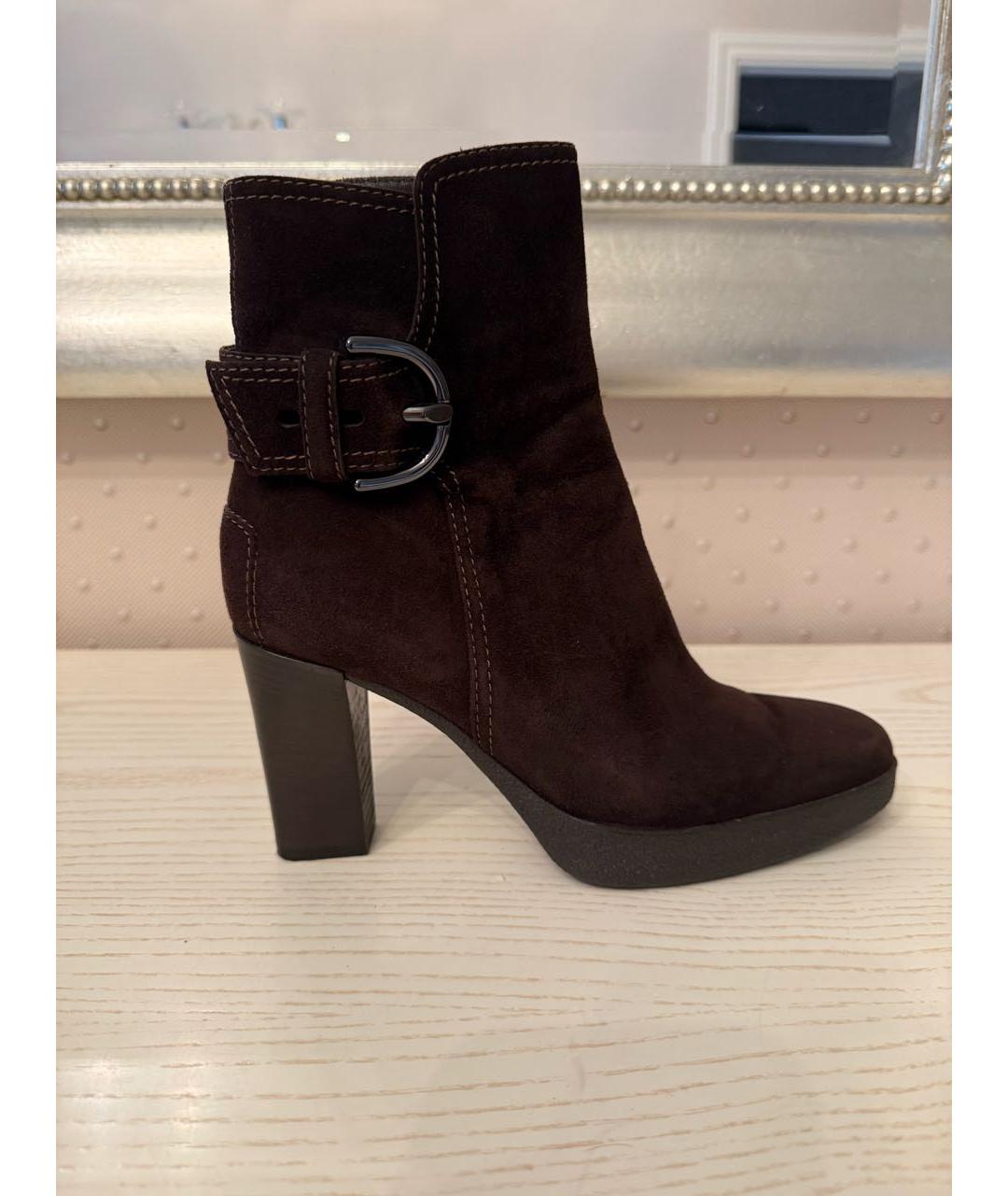 TOD'S Коричневые замшевые ботильоны, фото 9