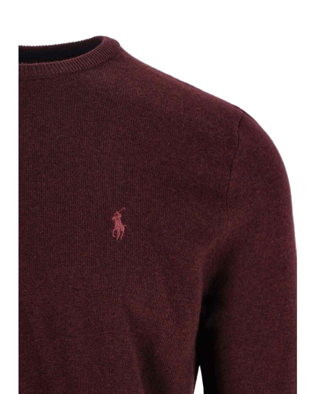 POLO RALPH LAUREN Бордовый шерстяной джемпер / свитер, фото 3