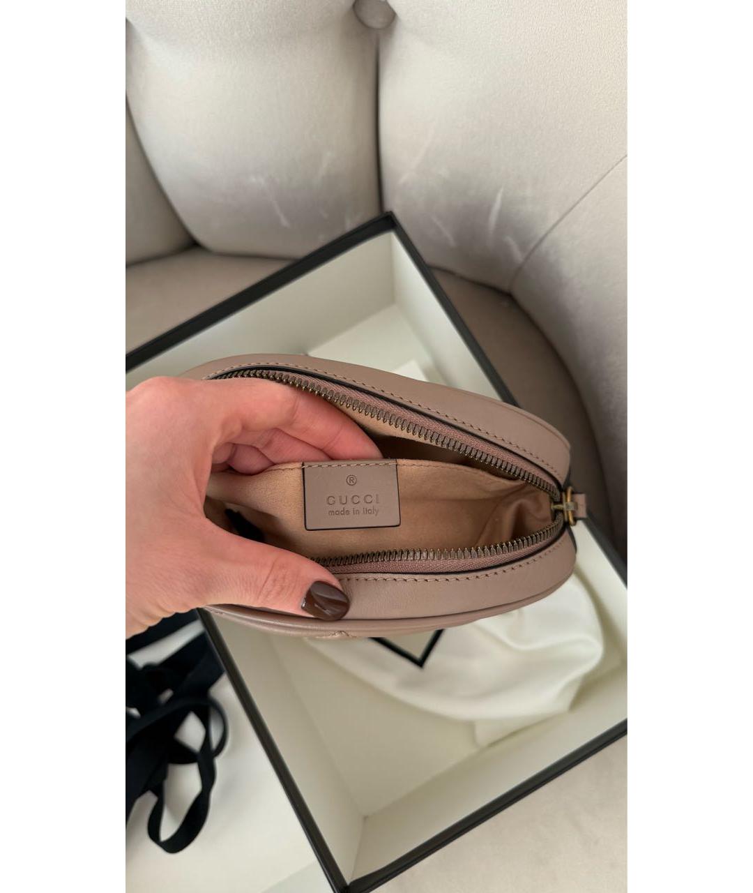 GUCCI Бежевая кожаная поясная сумка, фото 6