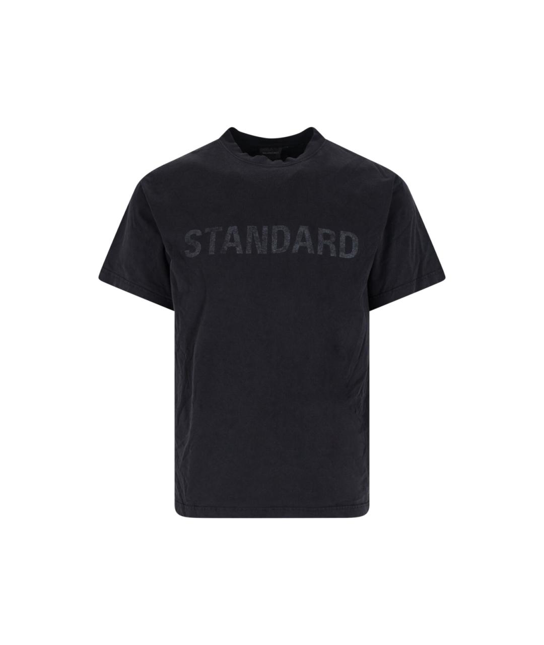 BALENCIAGA Черная хлопковая футболка, фото 1