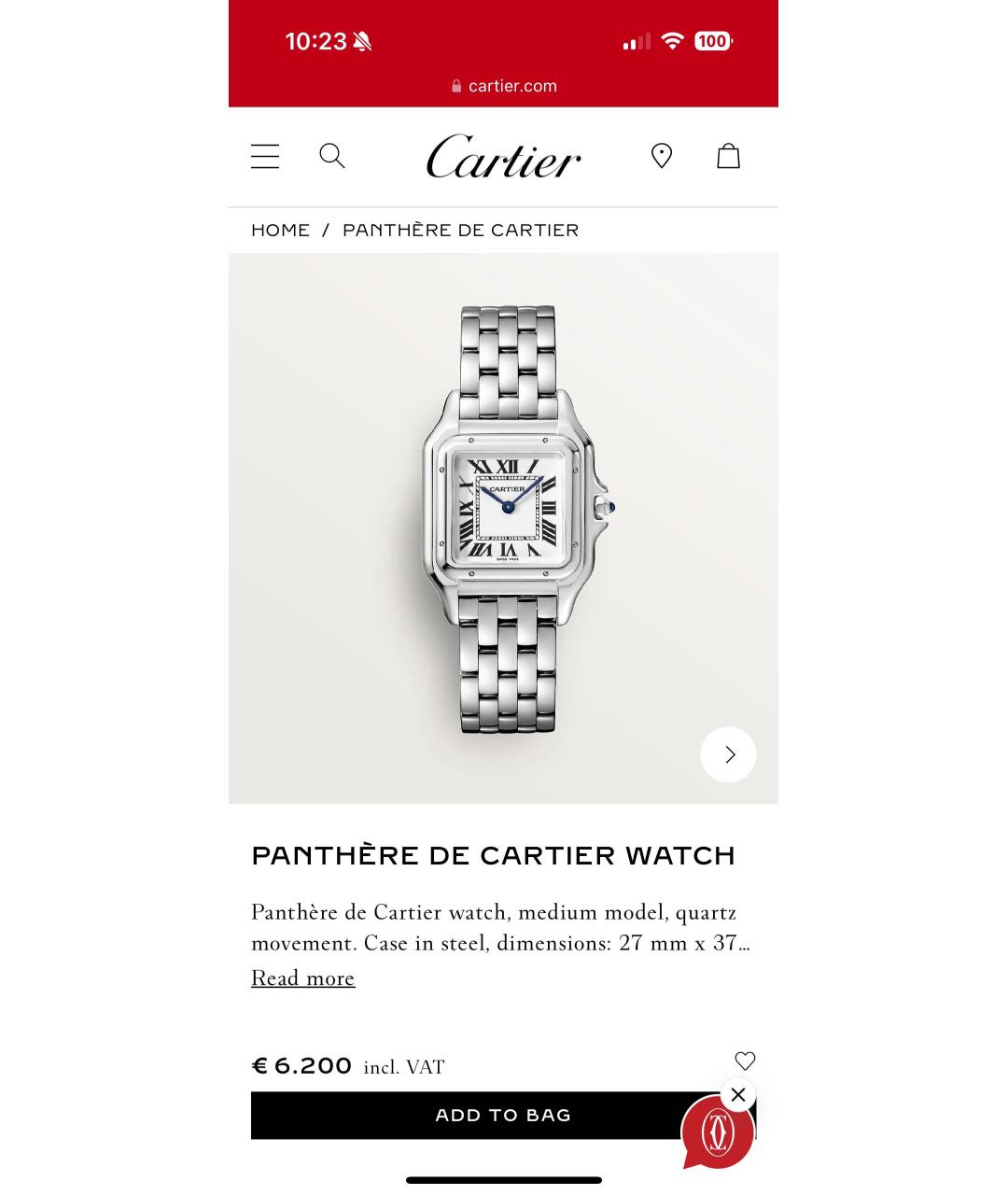 CARTIER Серебряные часы, фото 4