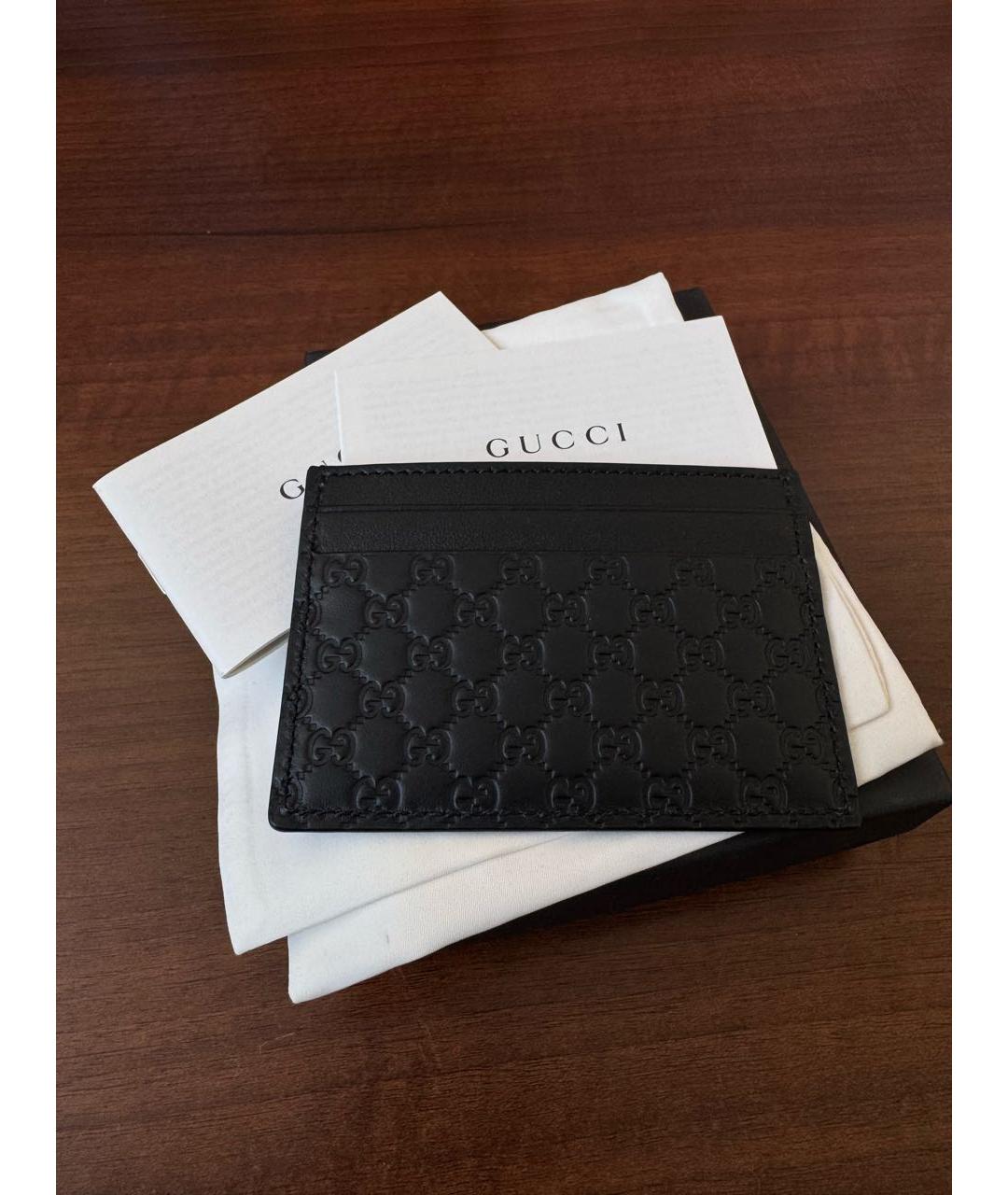 GUCCI Черный кожаный кардхолдер, фото 3