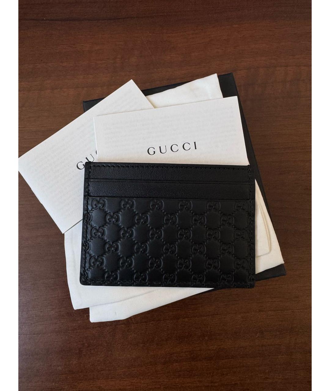 GUCCI Черный кожаный кардхолдер, фото 6