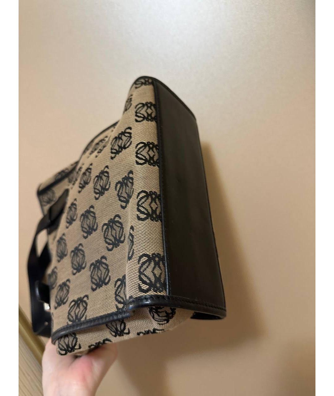 LOEWE Черная кожаная сумка тоут, фото 8