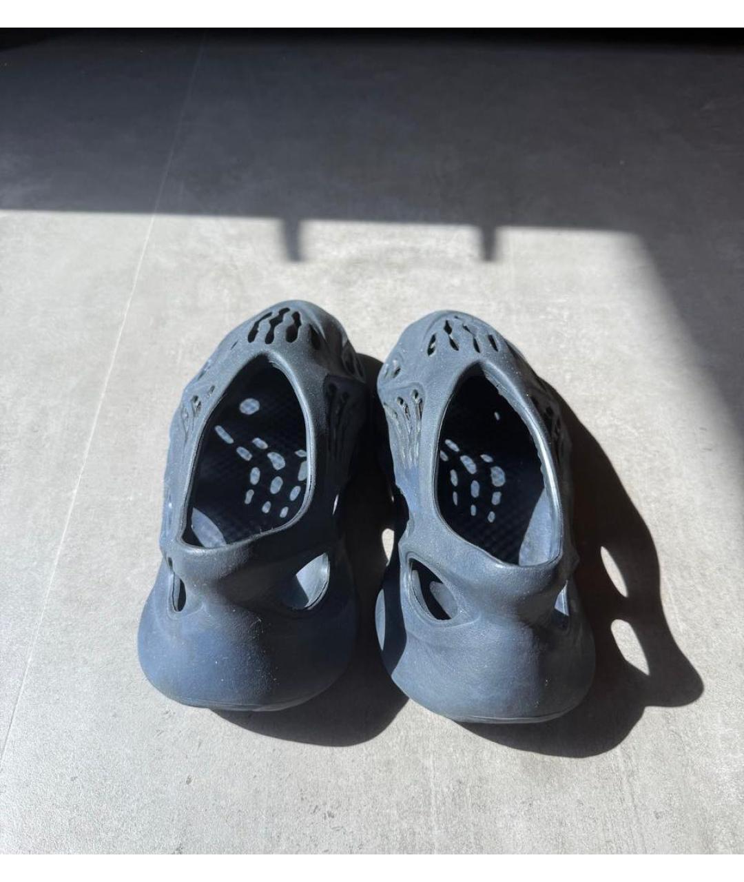 YEEZY Черные резиновые шлепанцы, фото 3