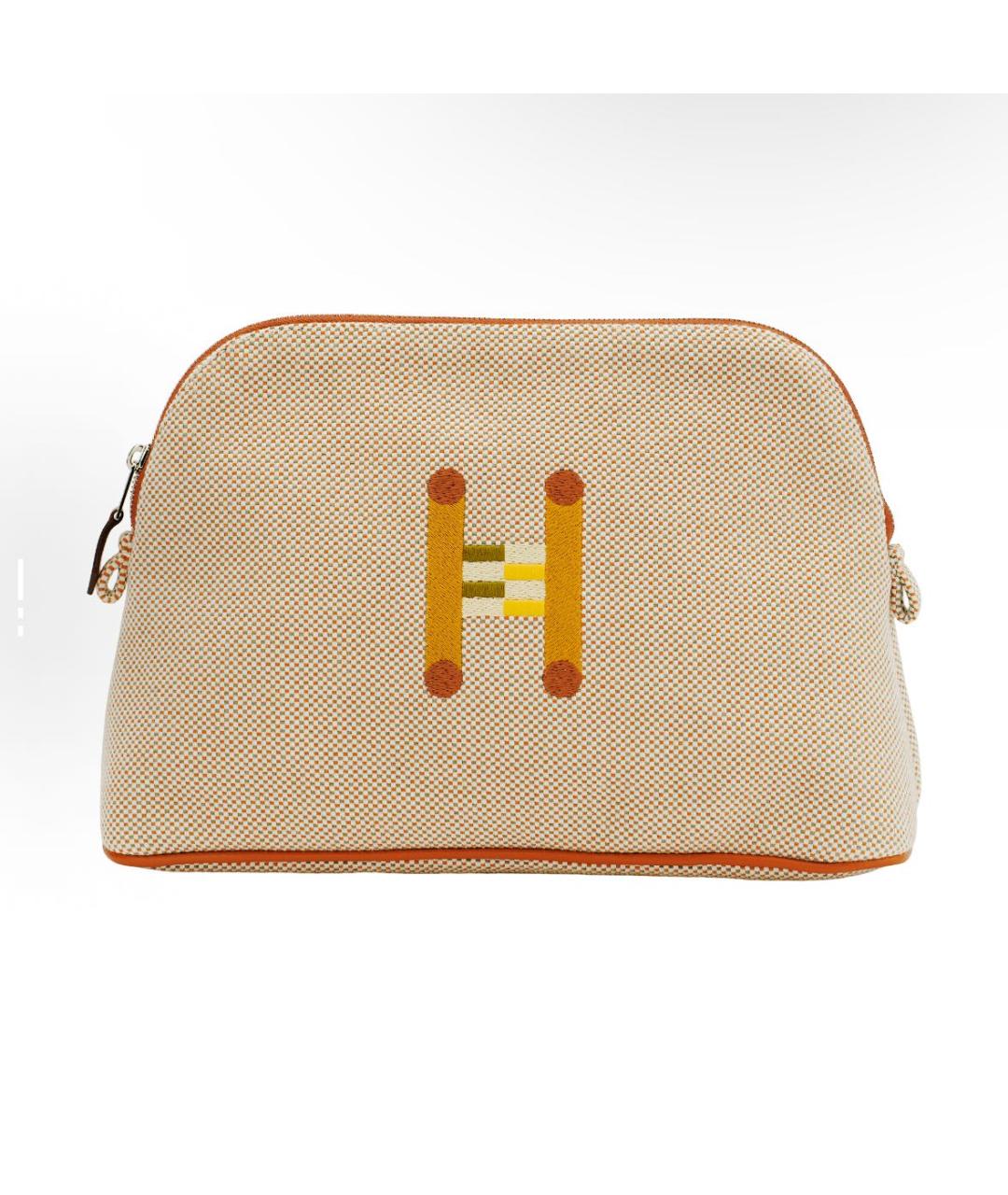 HERMES Бежевая косметичка, фото 7