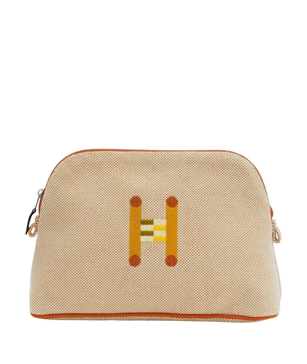 HERMES Бежевая косметичка, фото 1